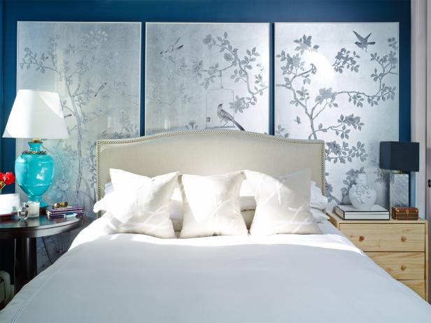 Hand Painted Wallpaper Panels Bedroom